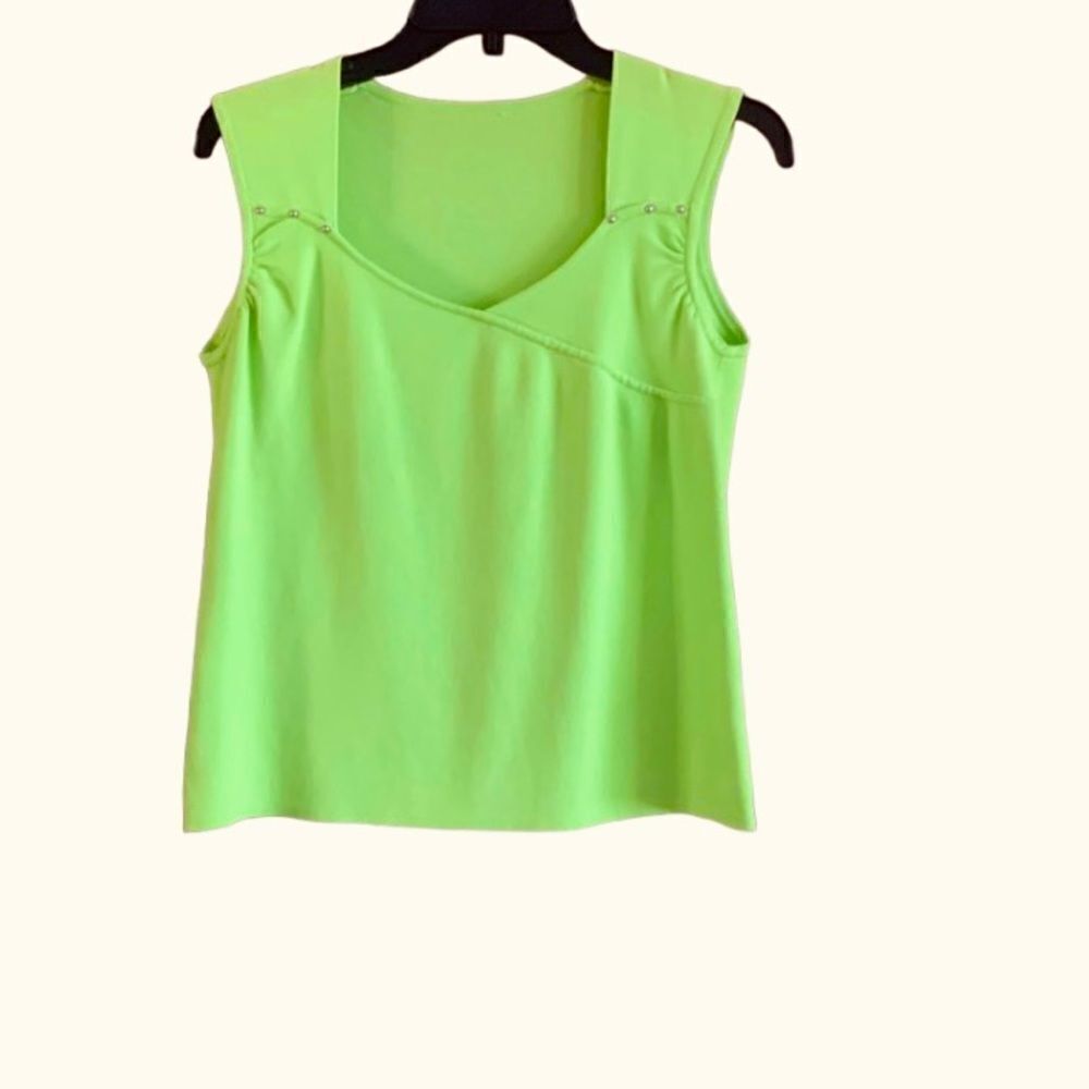 Chico’s Lime Green Knit Tank Top Size Medium